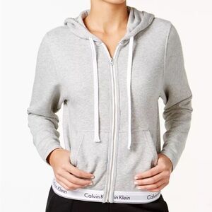 Calvin Klein Light Gray Women's Zip-Up Hoodie